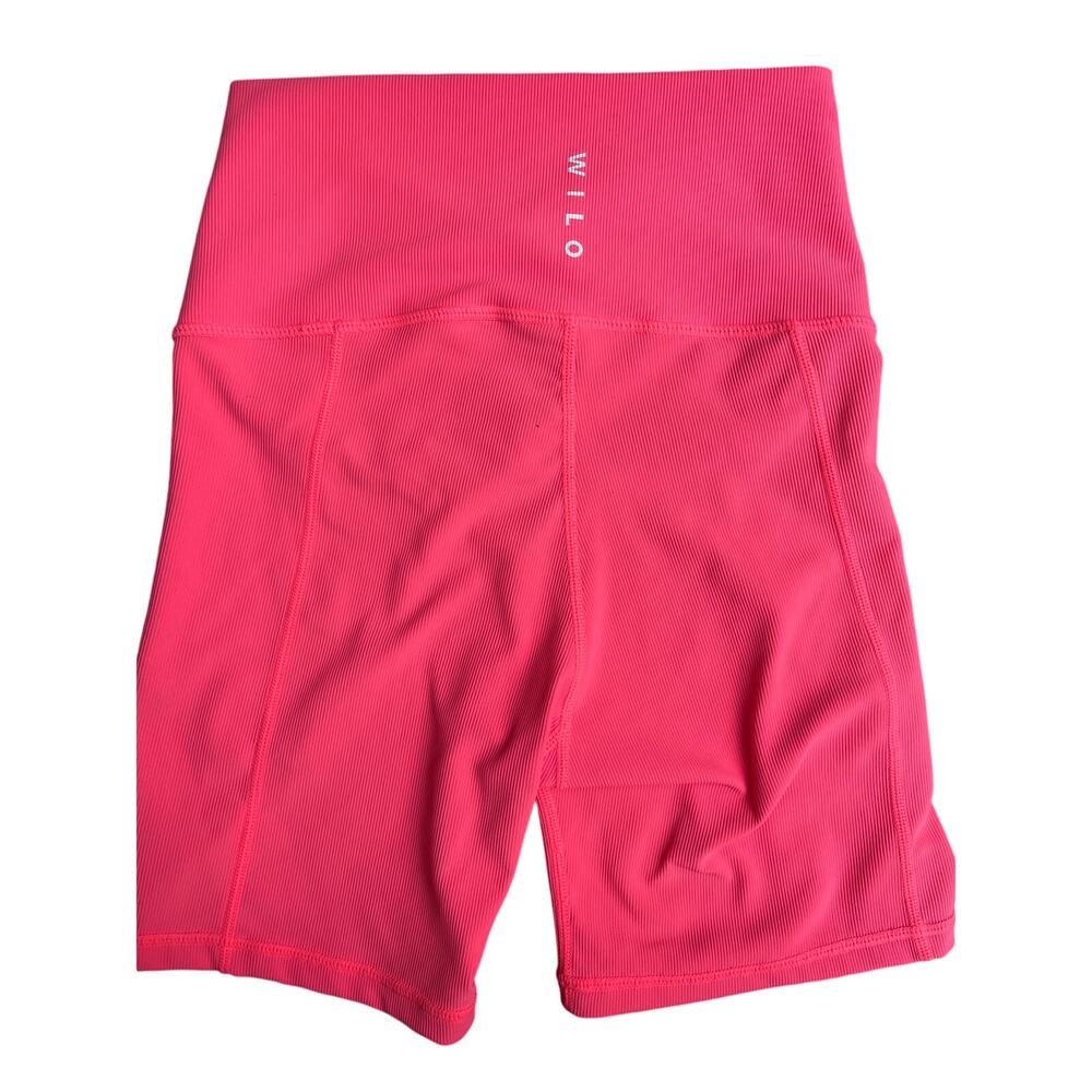 Wilo The Label | Crossover Ribbed Shorts - Size XS, Coral Pink - Picture 8 of 10